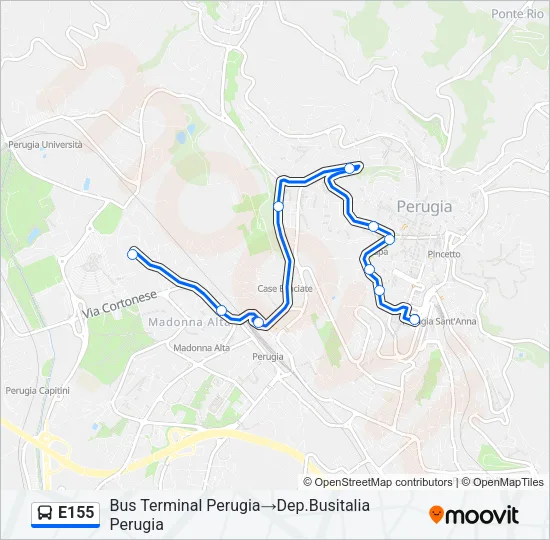 E155 Bus Line Map