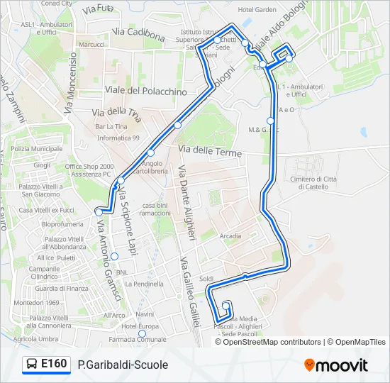 E160 Bus Line Map