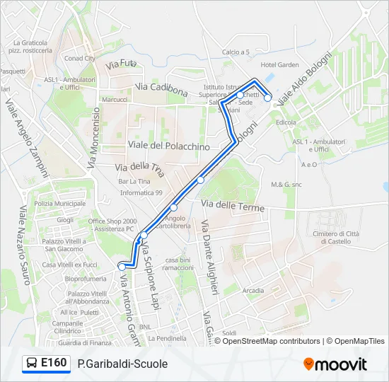 E160 Bus Line Map