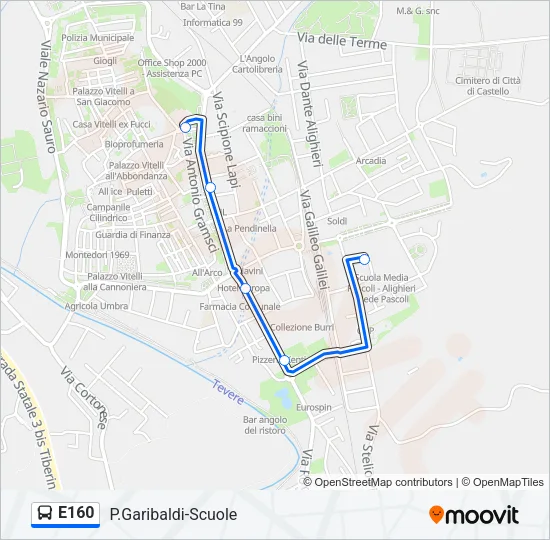 E160 Bus Line Map