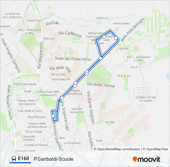E160 Bus Line Map