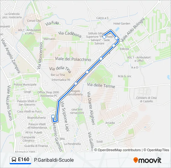 E160 Bus Line Map