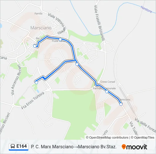 E164 Bus Line Map