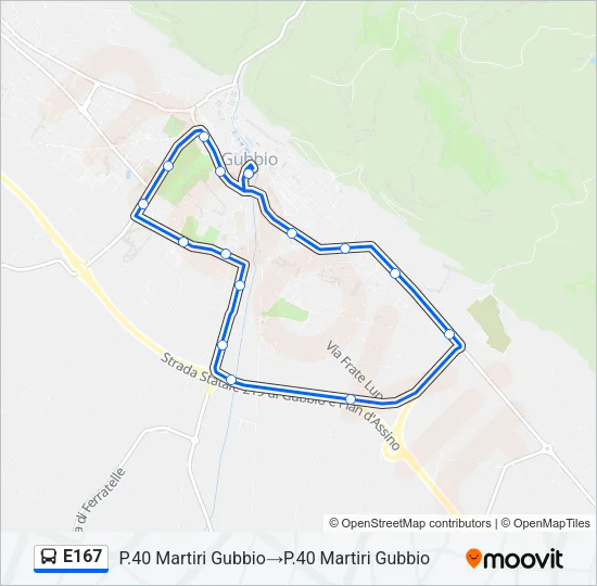 E167 Bus Line Map