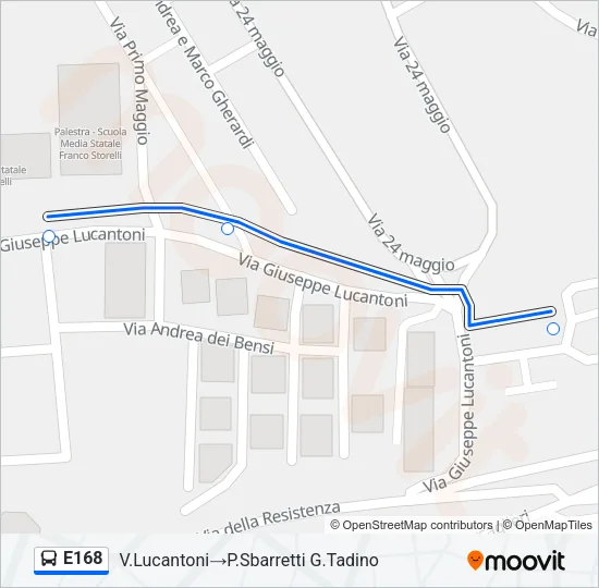 E168 Bus Line Map
