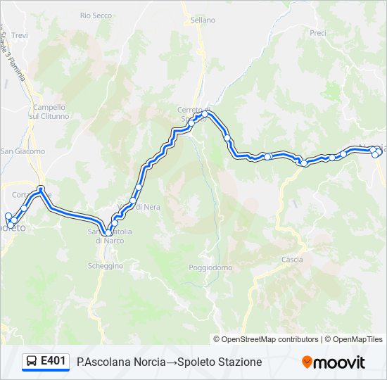 E401 bus Line Map