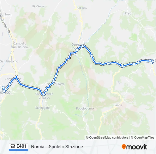 E401 Bus Line Map