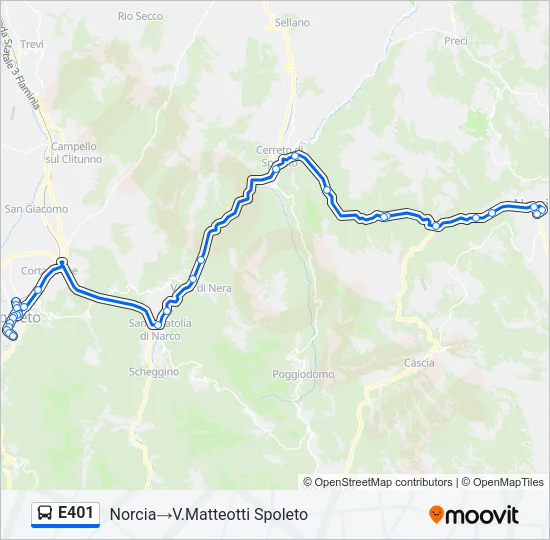E401 Bus Line Map