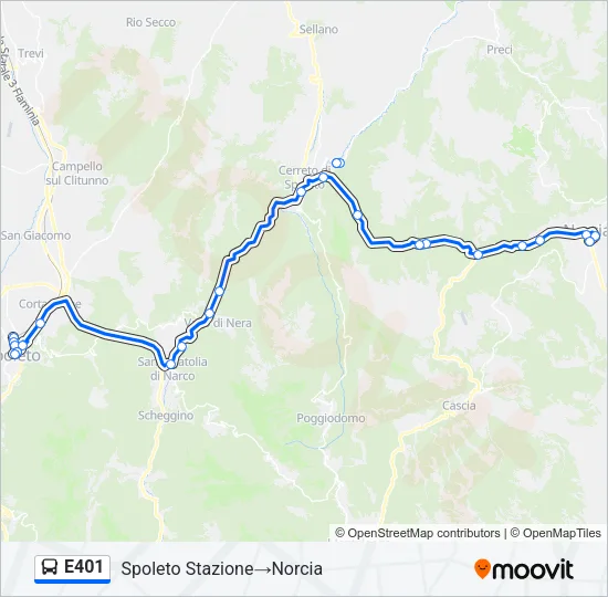 E401 Bus Line Map