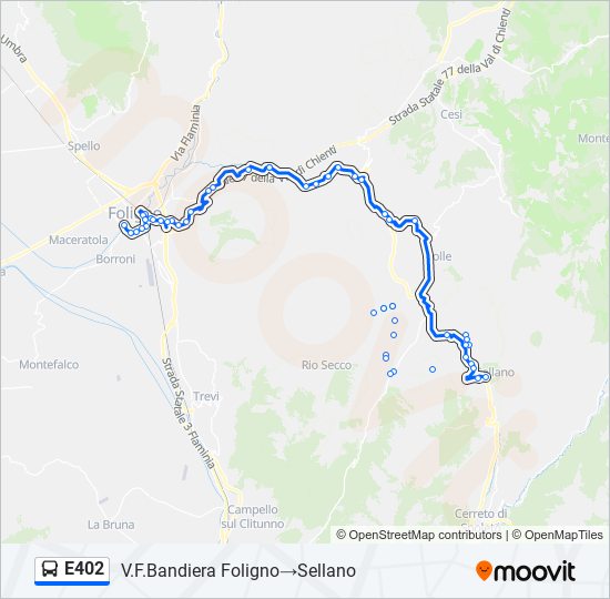 E402 bus Line Map