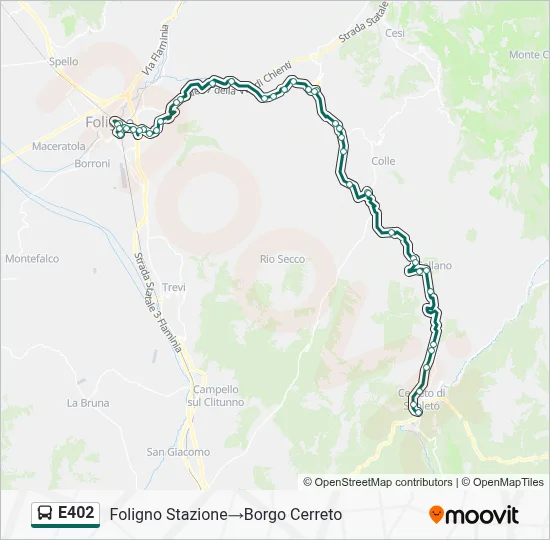 Percorso linea bus E402