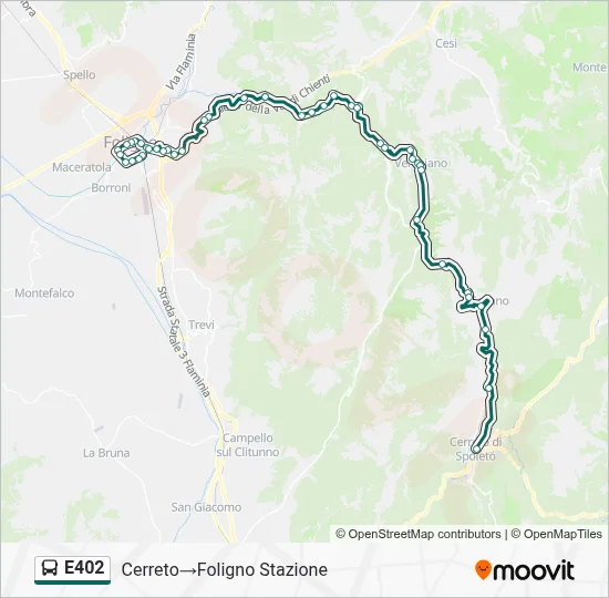 Percorso linea bus E402