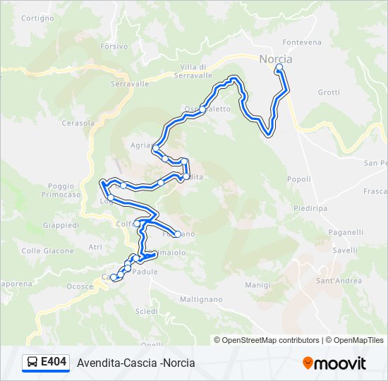 E404 bus Line Map