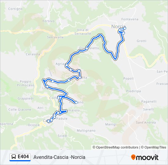 E404 Bus Line Map