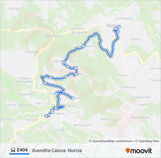 E404 Bus Line Map