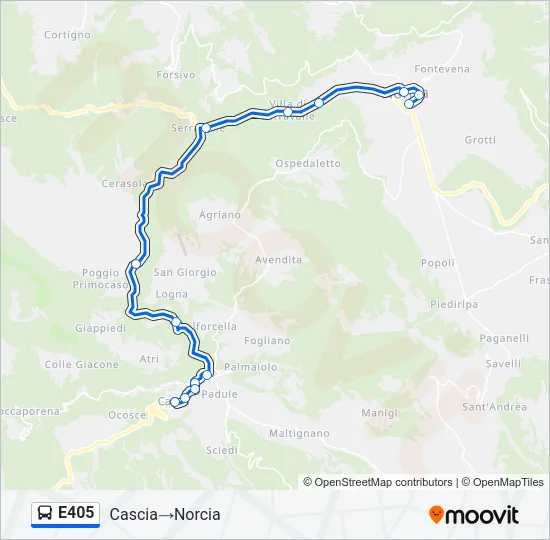 E405 Bus Line Map
