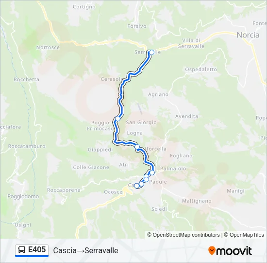 E405 Bus Line Map