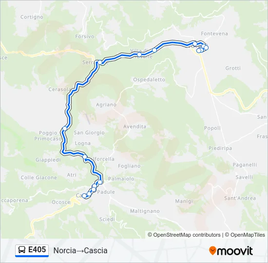 E405 Bus Line Map