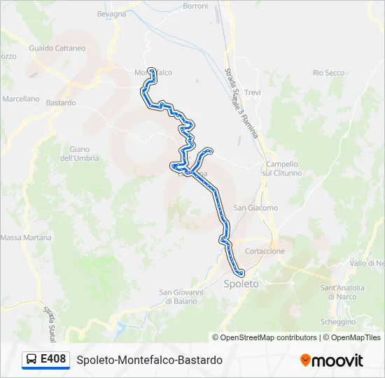 Percorso linea bus E408