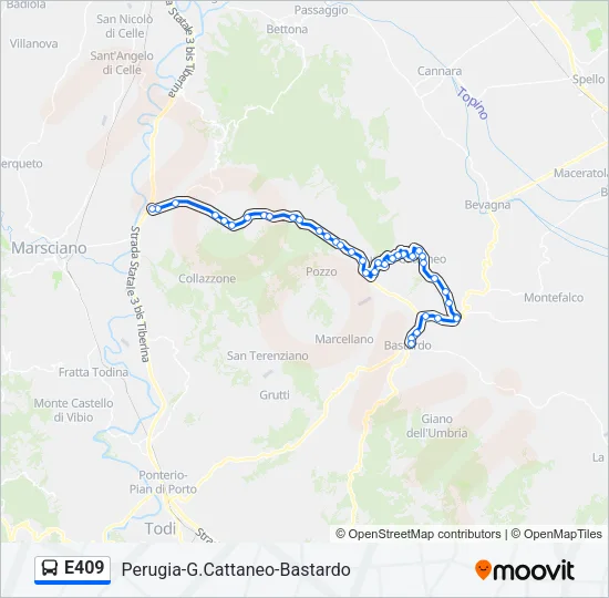 E409 Bus Line Map