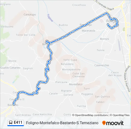 E411 Bus Line Map