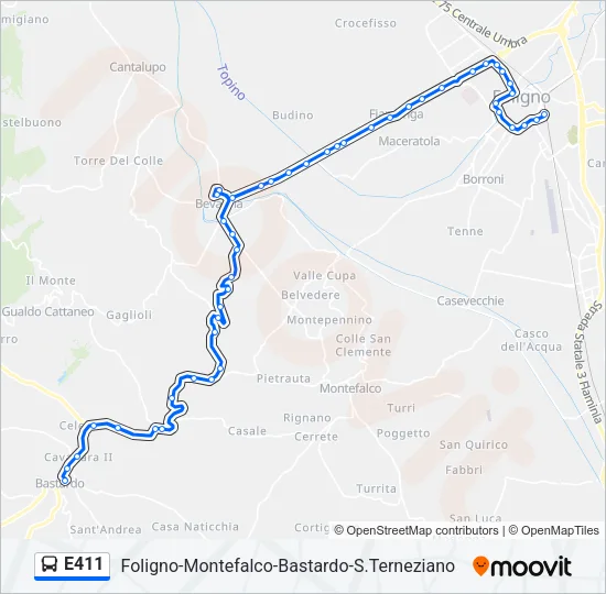 E411 Bus Line Map