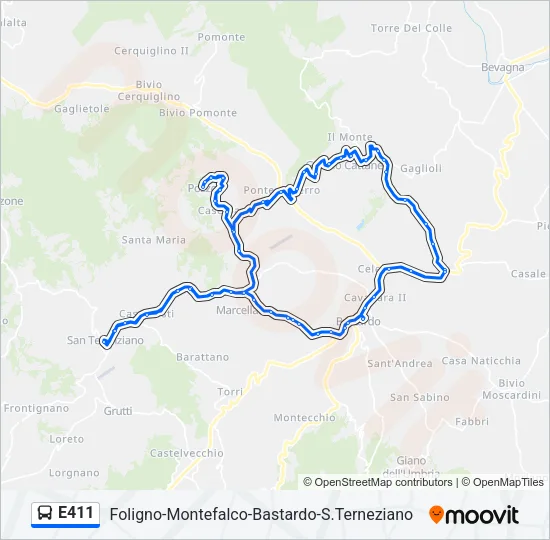 E411 Bus Line Map