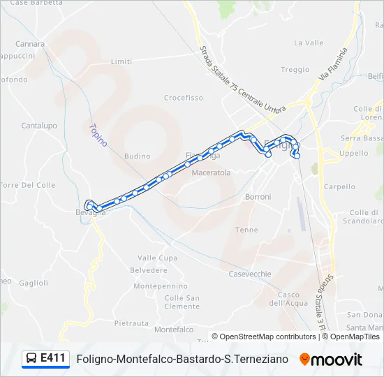 E411 Bus Line Map