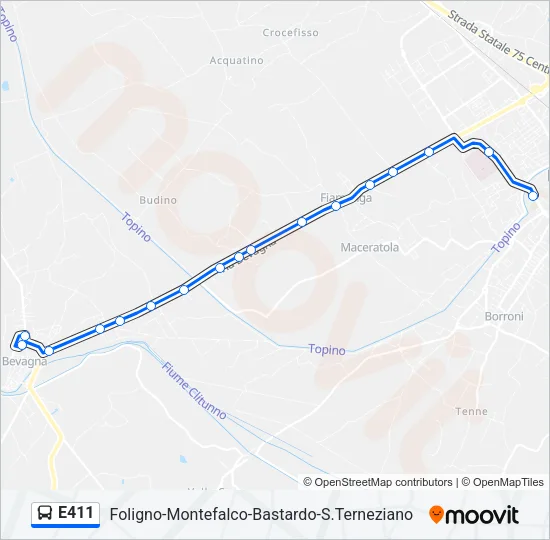 E411 Bus Line Map