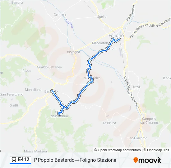 E412 Bus Line Map