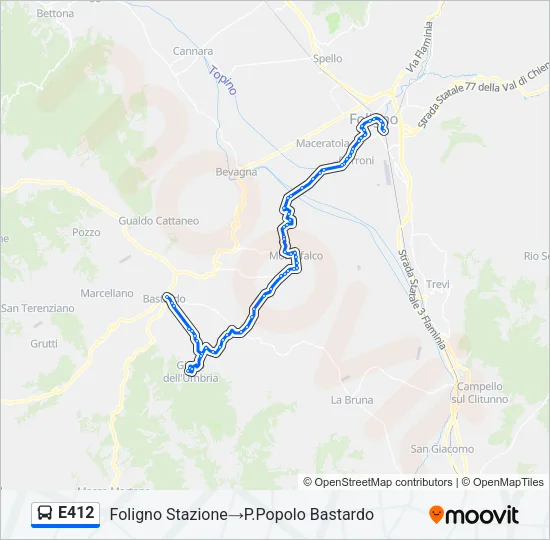 E412 Bus Line Map