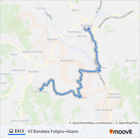 E413 bus Line Map