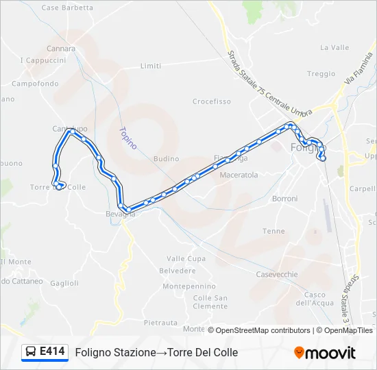 E414 Bus Line Map