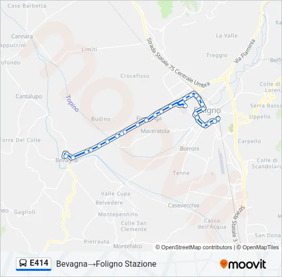 E414 Bus Line Map