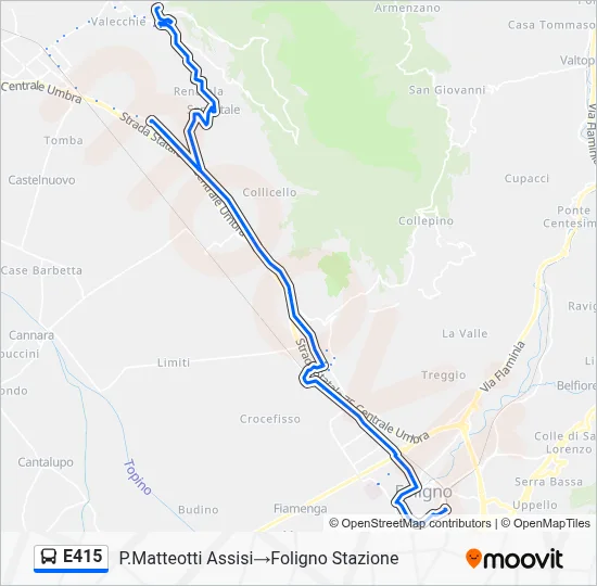 Percorso linea bus E415