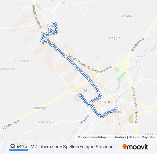 E415 bus Line Map