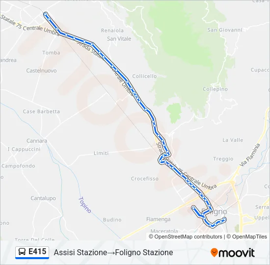 E415 Bus Line Map