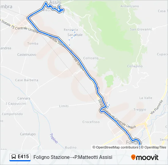 E415 Bus Line Map