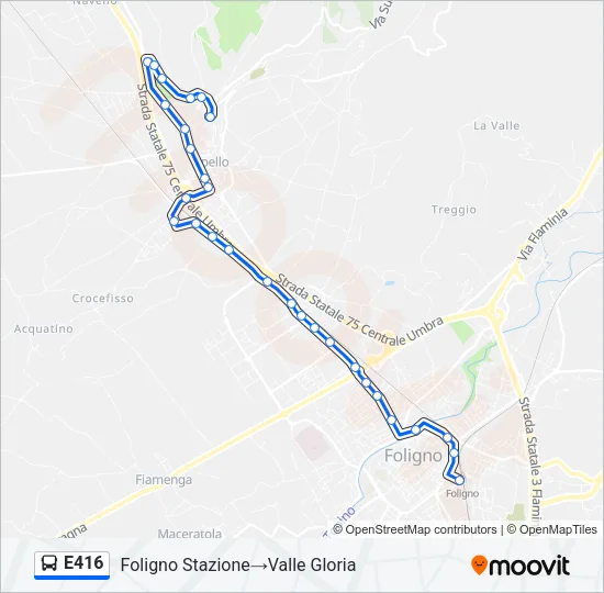 E416 Bus Line Map