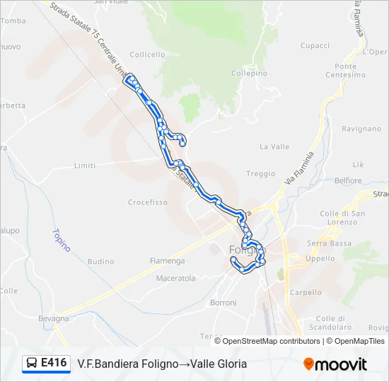 E416 Bus Line Map