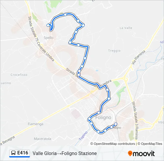 E416 Bus Line Map