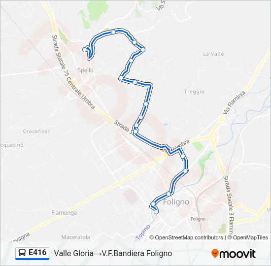 E416 Bus Line Map