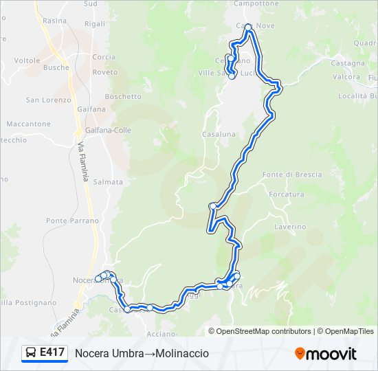 E417 bus Line Map