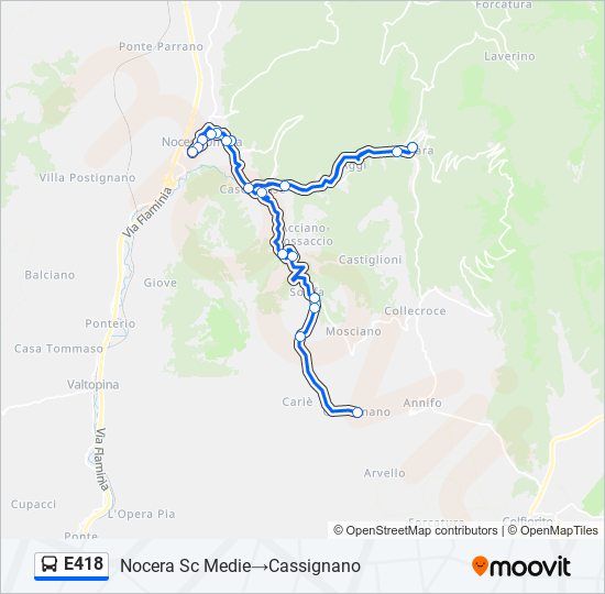 E418 bus Line Map