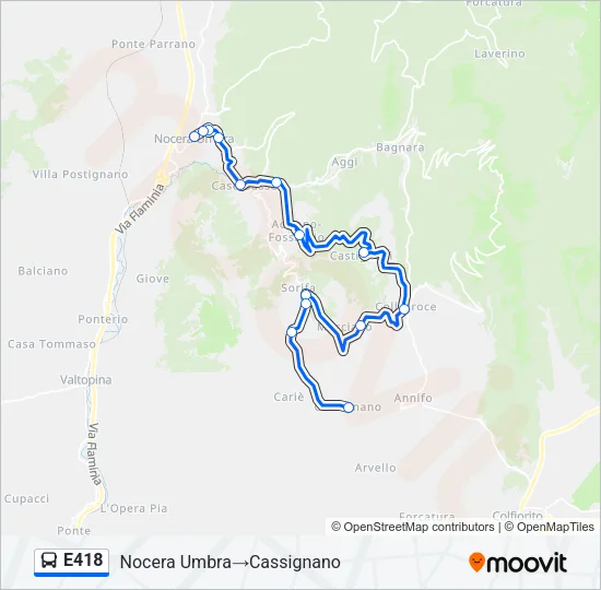 E418 Bus Line Map