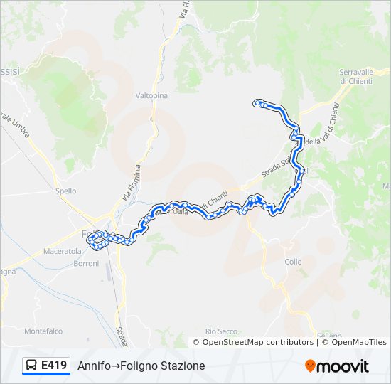 E419 bus Line Map