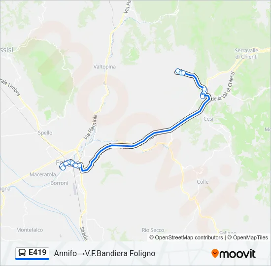 E419 Bus Line Map