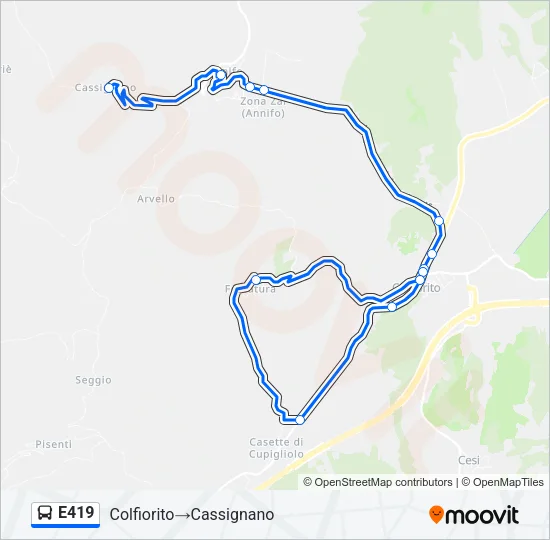 E419 Bus Line Map