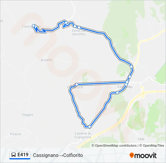 E419 Bus Line Map