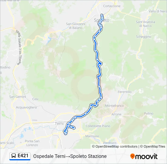 Percorso linea bus E421